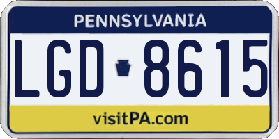 PA license plate LGD8615