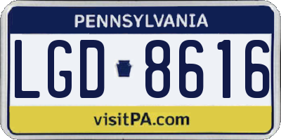 PA license plate LGD8616