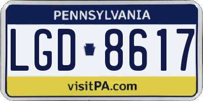 PA license plate LGD8617