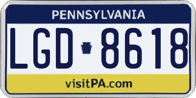 PA license plate LGD8618