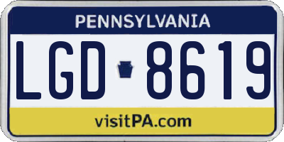 PA license plate LGD8619