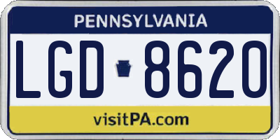 PA license plate LGD8620