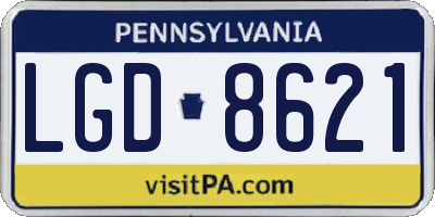 PA license plate LGD8621