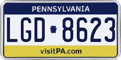 PA license plate LGD8623