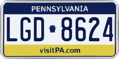 PA license plate LGD8624