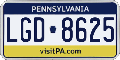 PA license plate LGD8625