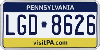 PA license plate LGD8626