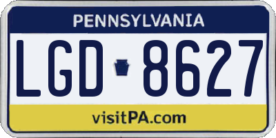 PA license plate LGD8627
