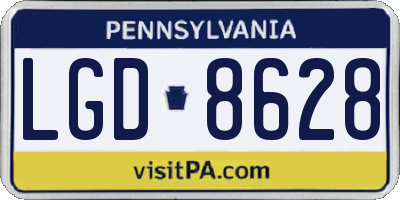 PA license plate LGD8628