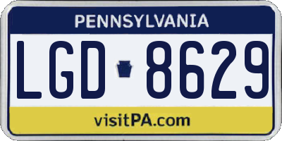 PA license plate LGD8629