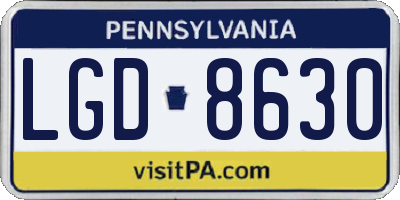 PA license plate LGD8630