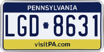 PA license plate LGD8631