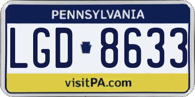 PA license plate LGD8633