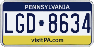 PA license plate LGD8634