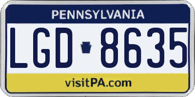 PA license plate LGD8635