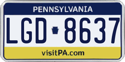 PA license plate LGD8637