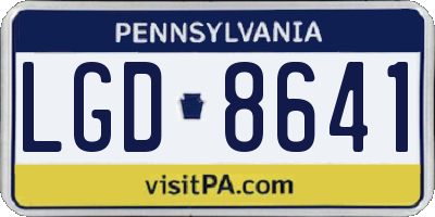 PA license plate LGD8641