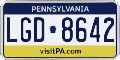 PA license plate LGD8642