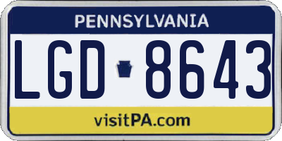 PA license plate LGD8643