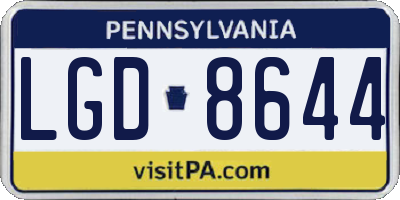 PA license plate LGD8644