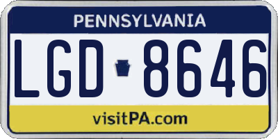 PA license plate LGD8646