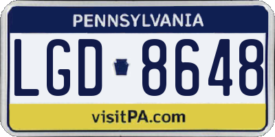 PA license plate LGD8648