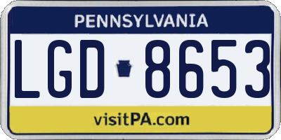 PA license plate LGD8653