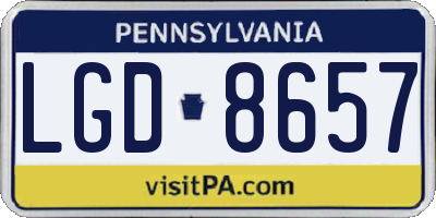 PA license plate LGD8657