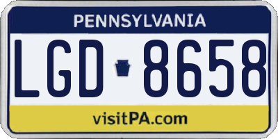 PA license plate LGD8658