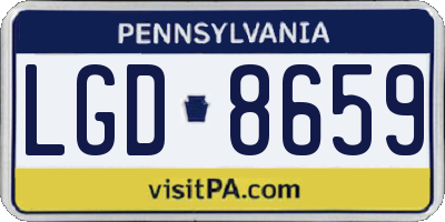 PA license plate LGD8659