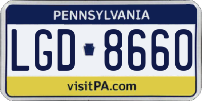 PA license plate LGD8660