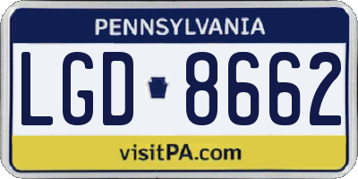PA license plate LGD8662