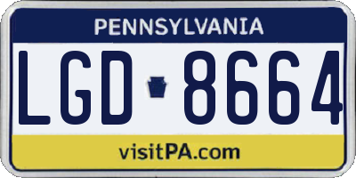 PA license plate LGD8664