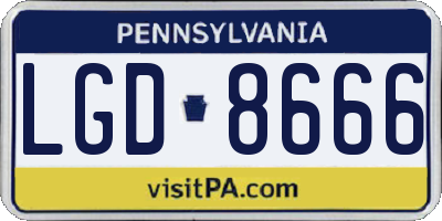 PA license plate LGD8666