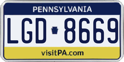 PA license plate LGD8669