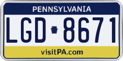 PA license plate LGD8671