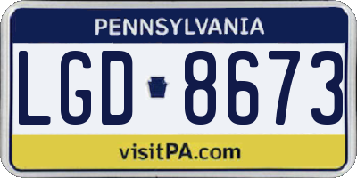 PA license plate LGD8673