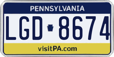 PA license plate LGD8674