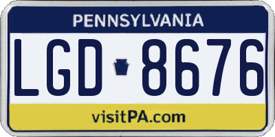 PA license plate LGD8676