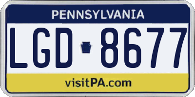 PA license plate LGD8677