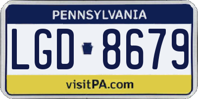 PA license plate LGD8679