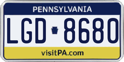 PA license plate LGD8680