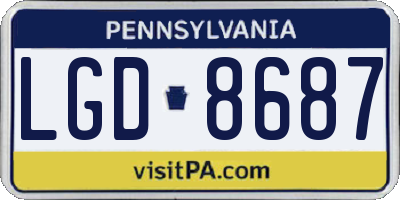 PA license plate LGD8687