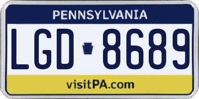 PA license plate LGD8689