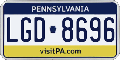 PA license plate LGD8696