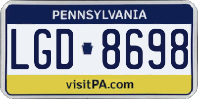 PA license plate LGD8698