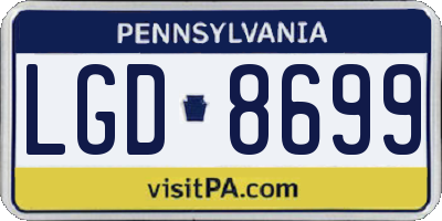 PA license plate LGD8699