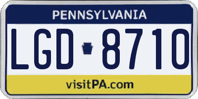 PA license plate LGD8710