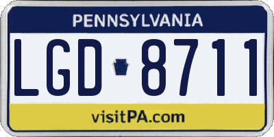 PA license plate LGD8711