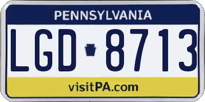 PA license plate LGD8713